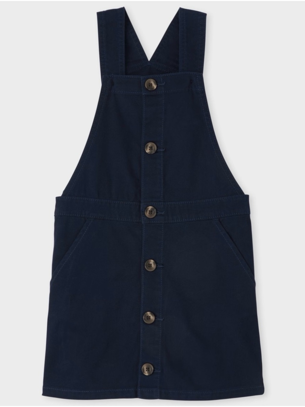 The Children's Place Navy Button-Front Overall Dress